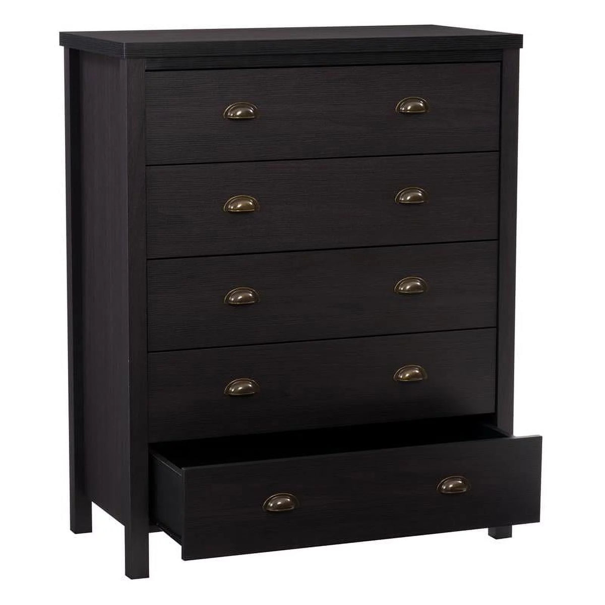 Black 5 Drawer Engineered Wood Dresser E35295
