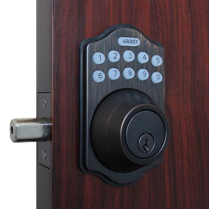 Satin Nickel Electronic Keypad Single Cylinder Deadbolt C9289