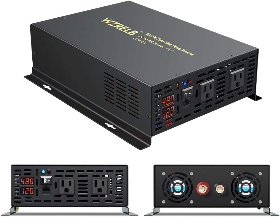 3000 Watt 24V DC Pure Sine Wave Power Inverter with Remote Control Switch, Dual 110V 120V AC Outlets N2619