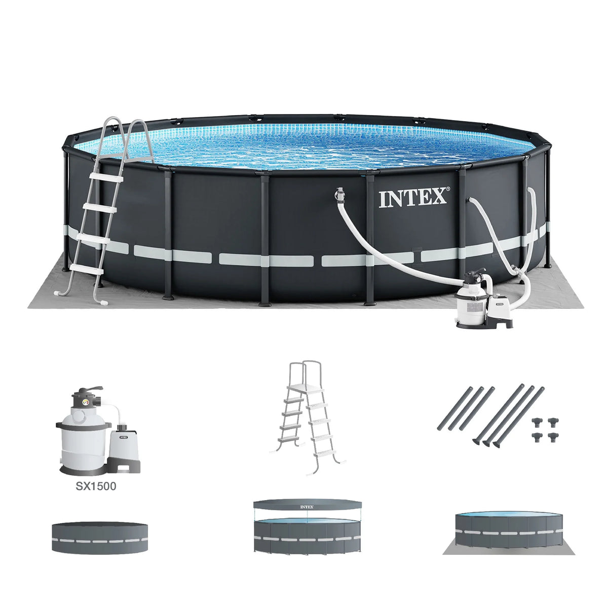16' x 48 Above Ground Pool Set with Sand Filter Pump A68416