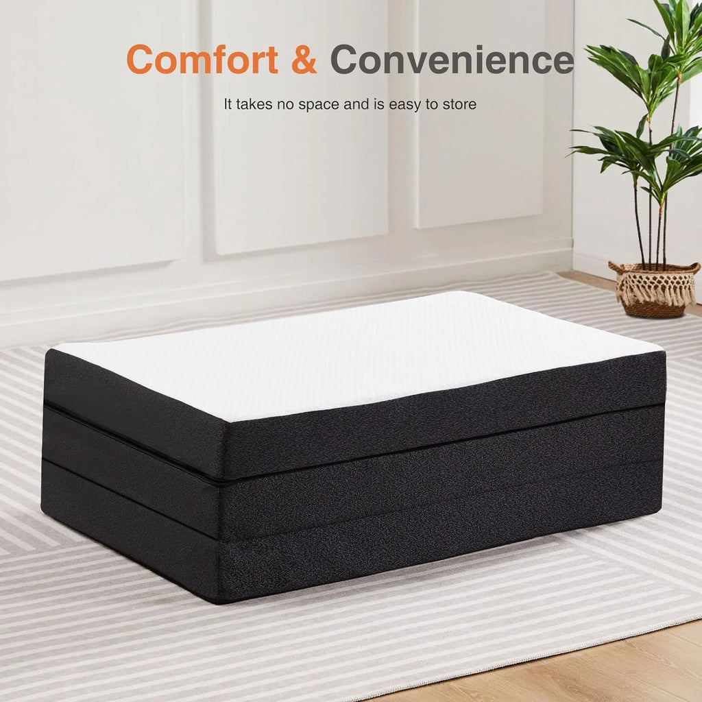 Queen Size 4 inch Tri-fold Memory Foam Mattress S8464
