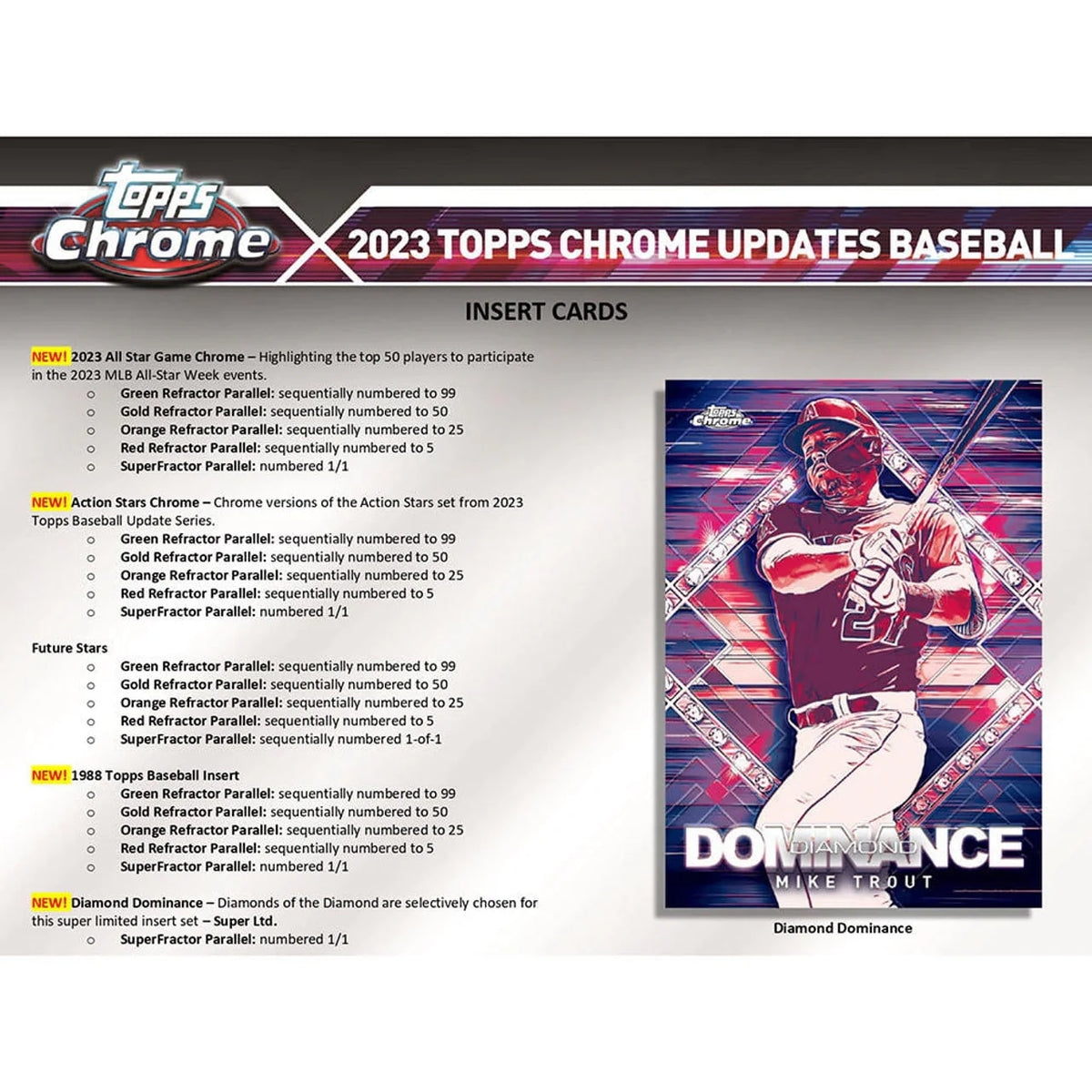 2023 Chrome Update Series Baseball Trading Card Hobby Jumbo Box M8264