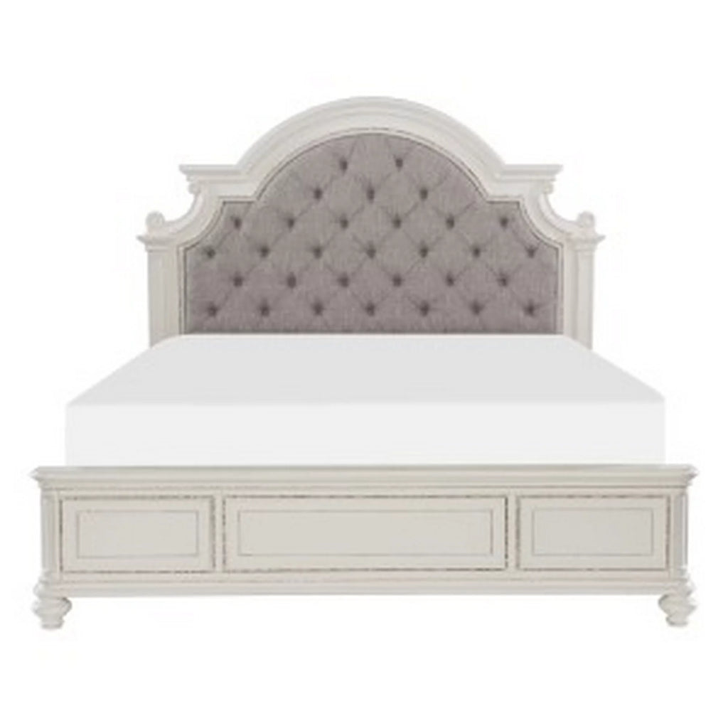 Queen Bed with Button Tufted Headboard Y311