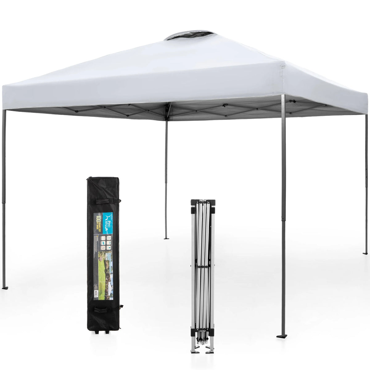 10' x 10' Blue Pop Up Canopy Tent with Wheeled Bag F8756