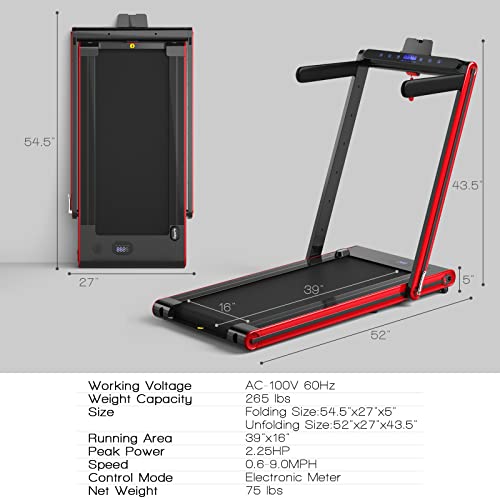 2 in 1 Folding Treadmill with LED Display C331756