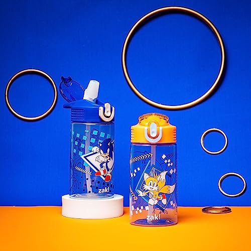 16 oz Pack of 2 Plastic Kids Water Bottle with Spout Cover and Carrying Loop N804