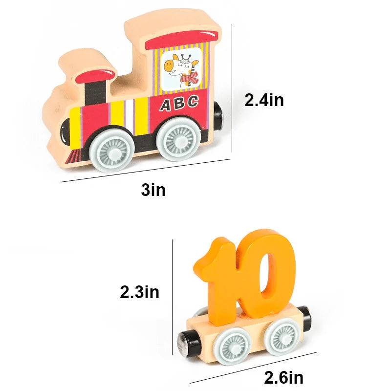 Wooden Magnetic Train Building Blocks Puzzle Toys T6271