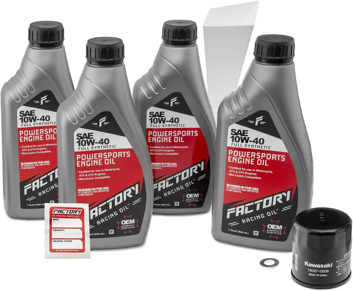SAE 10W-40 Full Synthetic Oil Change Kit, 4 Quarts of Oil, 1 Filter, 1 Crush Washer, 1 Funnel, Pack of 2 I140422