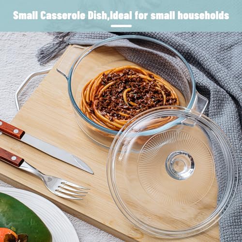 2 Pieces Glass Casserole Dish with Lid, Oven Safe (Square, 0.8L/ 1.5L) A620907