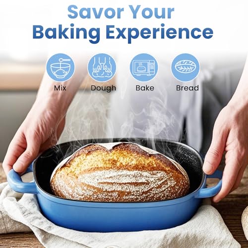 Blue Oval Cast Iron 2.5QT Dutch Oven with Lid L3675