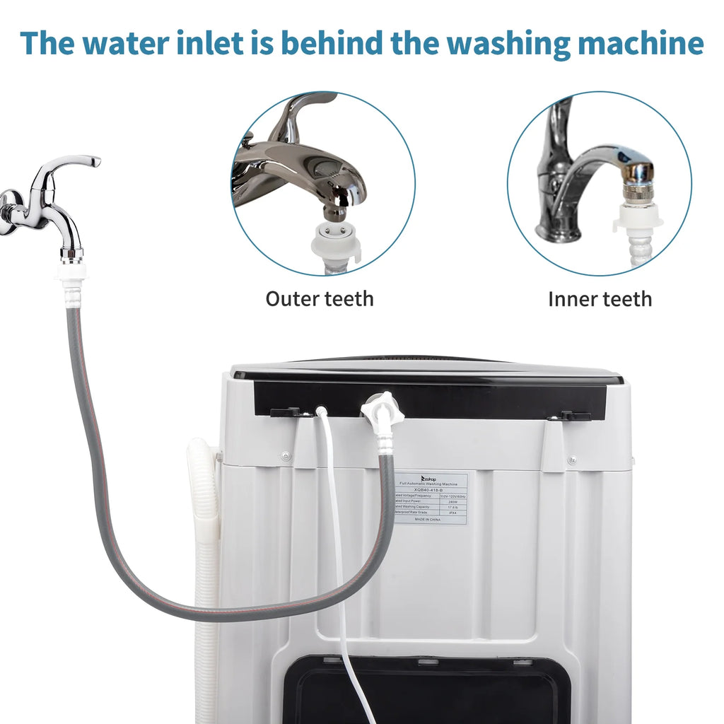 17.6 Lbs Capacity Top Load Portable Washing Machine with LED Display A6449