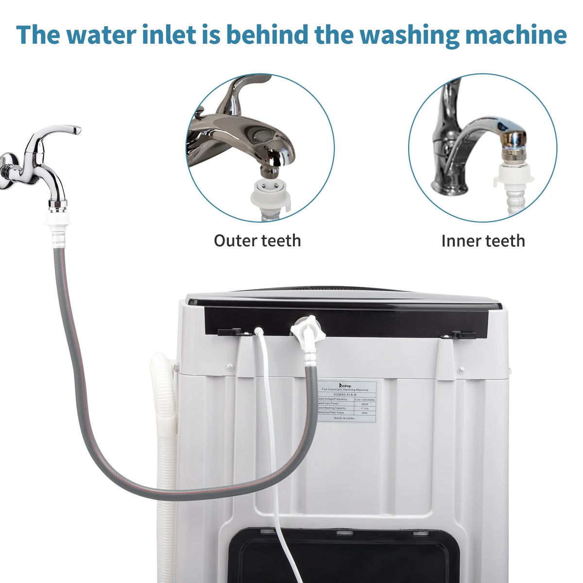 17.6 Lbs Capacity Top Load Portable Washing Machine with LED Display A6449