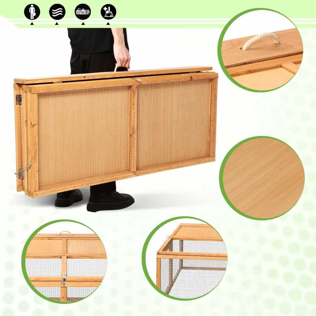 Wooden Chicken Coop Rabbit Hutch Small Animal Cage V1105