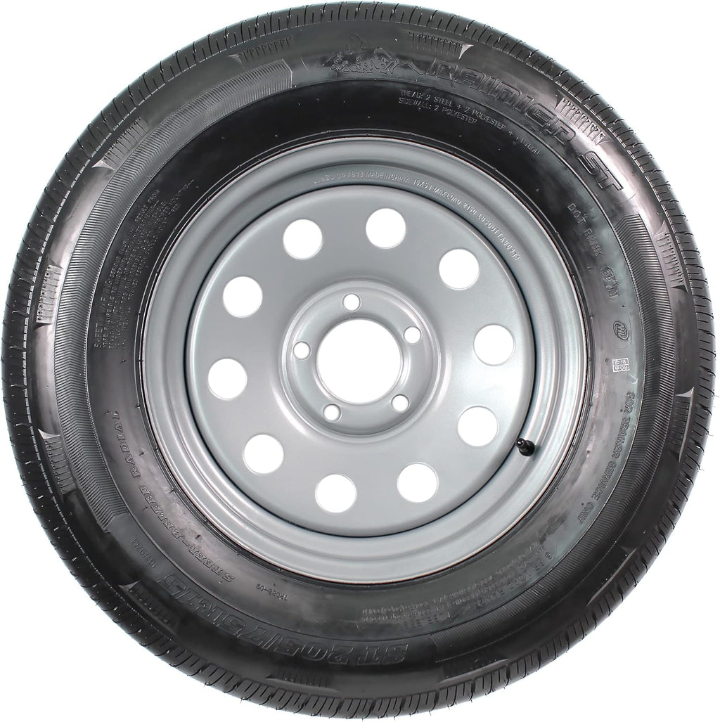 Gray Modular Trailer Tire On Rim ST205/75R15 5 Lug Wheel A3998