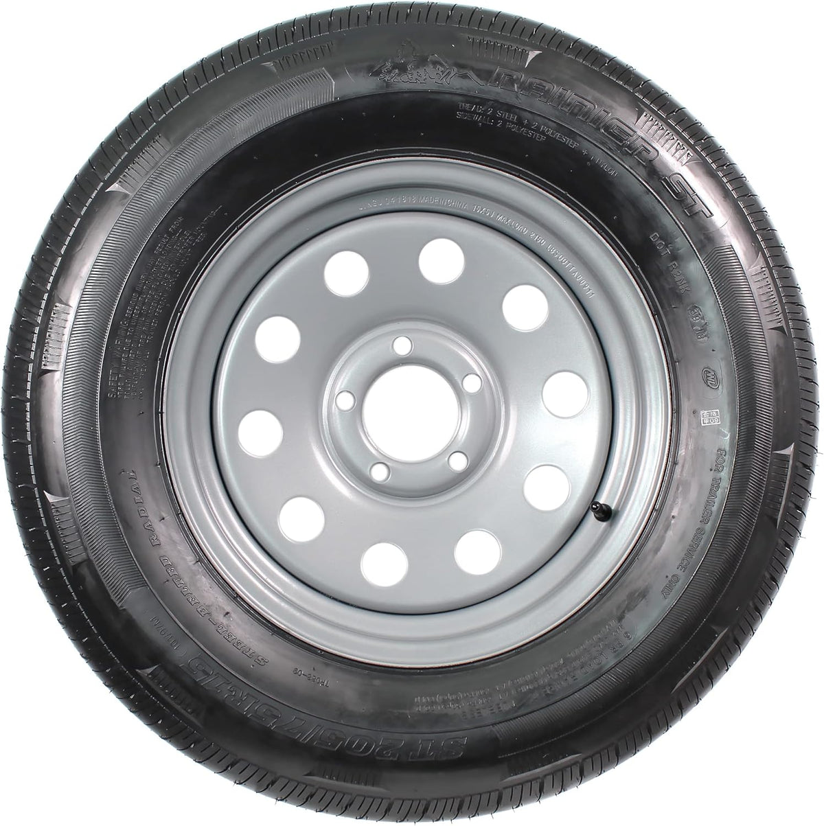 Gray Modular Trailer Tire On Rim ST205/75R15 5 Lug Wheel A3998