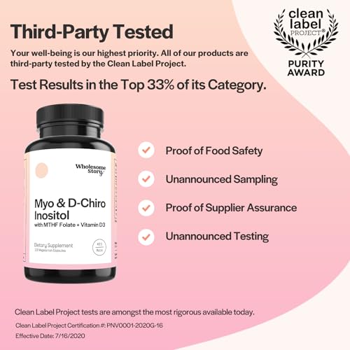 Myo-Inositol & D-Chiro Inositol Capsules with MTHF, Folate, Vitamin D C38096
