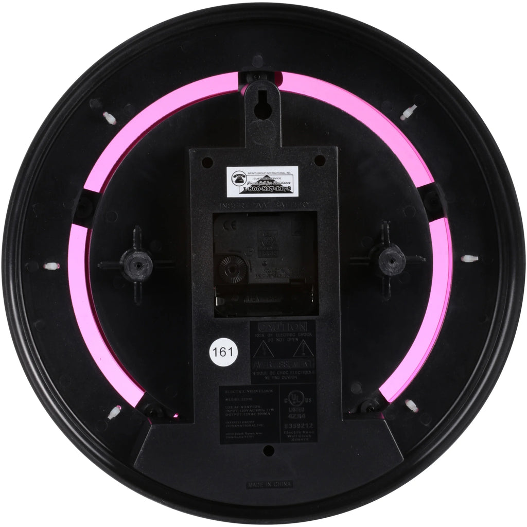 Pink Arabic Neon Wall Clock N520