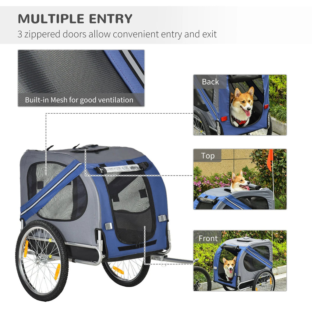 Bike Trailer & Wagon Jogger for Dogs and Pets with 3 Entrances Large Wheels & Mesh Screen K56964