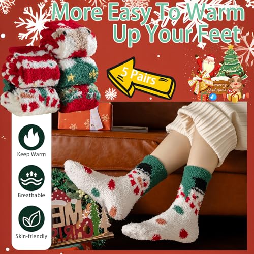 5 Pairs Fuzzy Socks V951818