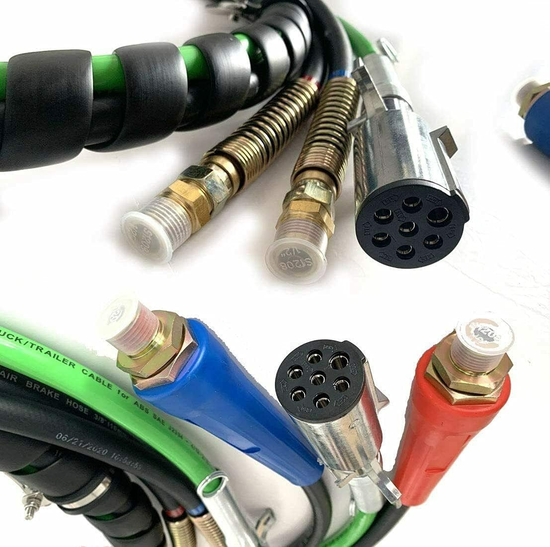 3 in 1 ABS Electrical and Rubber Air Line Hose Assemblies 12 FT Black G976848
