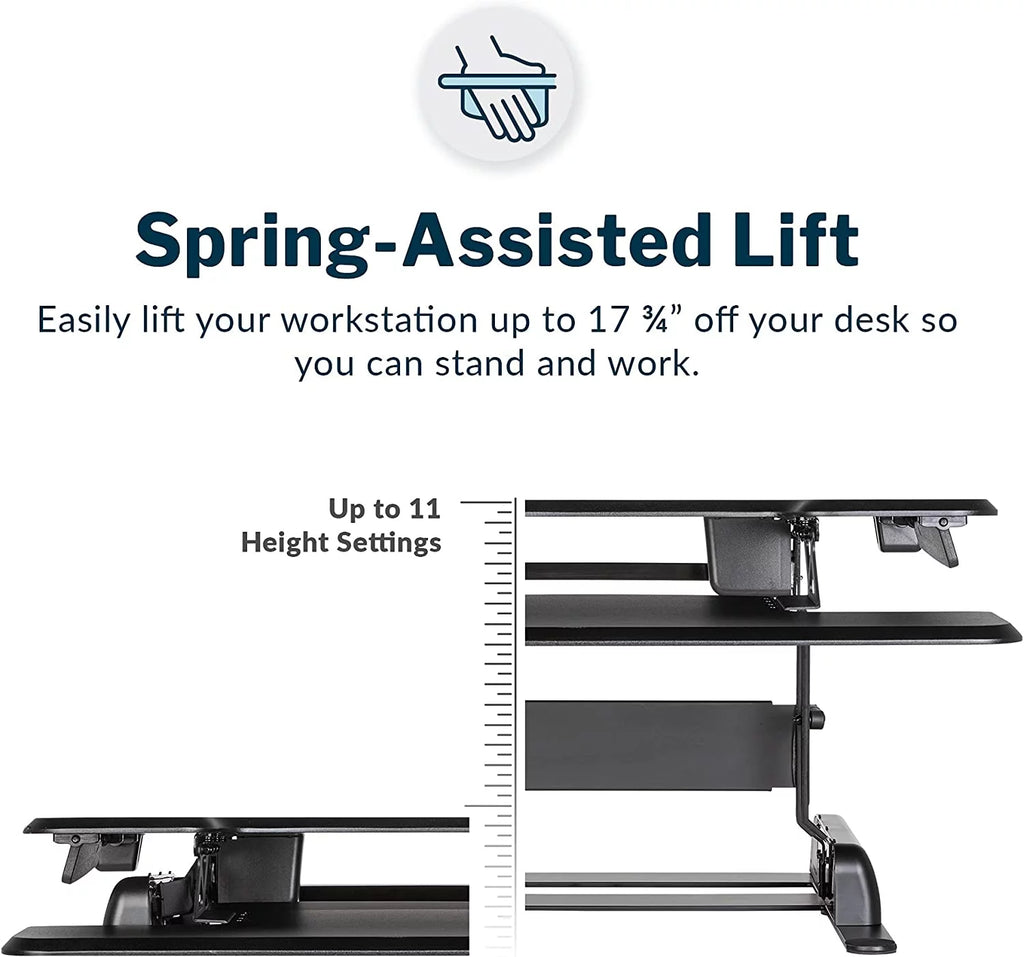 Adjustable 2-Tier Standing Desk Converter, Black E284612