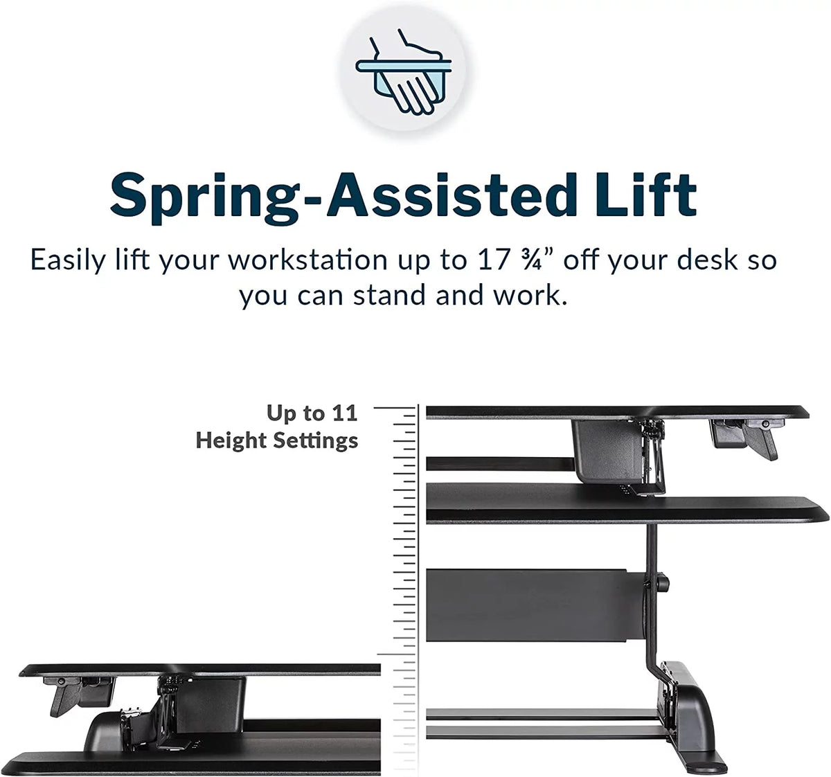 Adjustable 2-Tier Standing Desk Converter, Black E284612