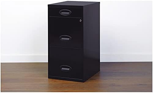 3 Drawer Metal File Cabinet with Pencil Drawer Black D862