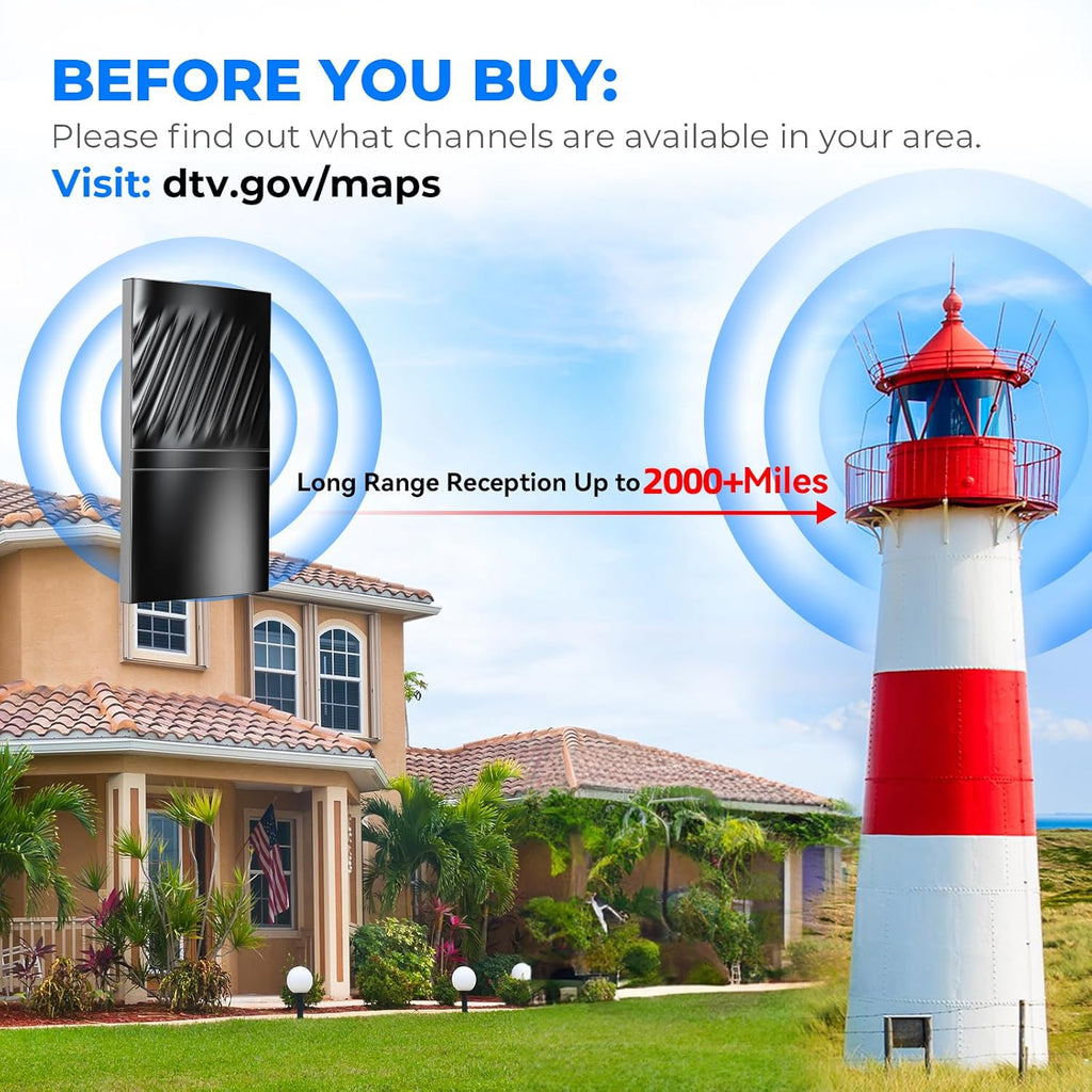 Amplified HD TV Antenna with 52ft Coax Cable X58215