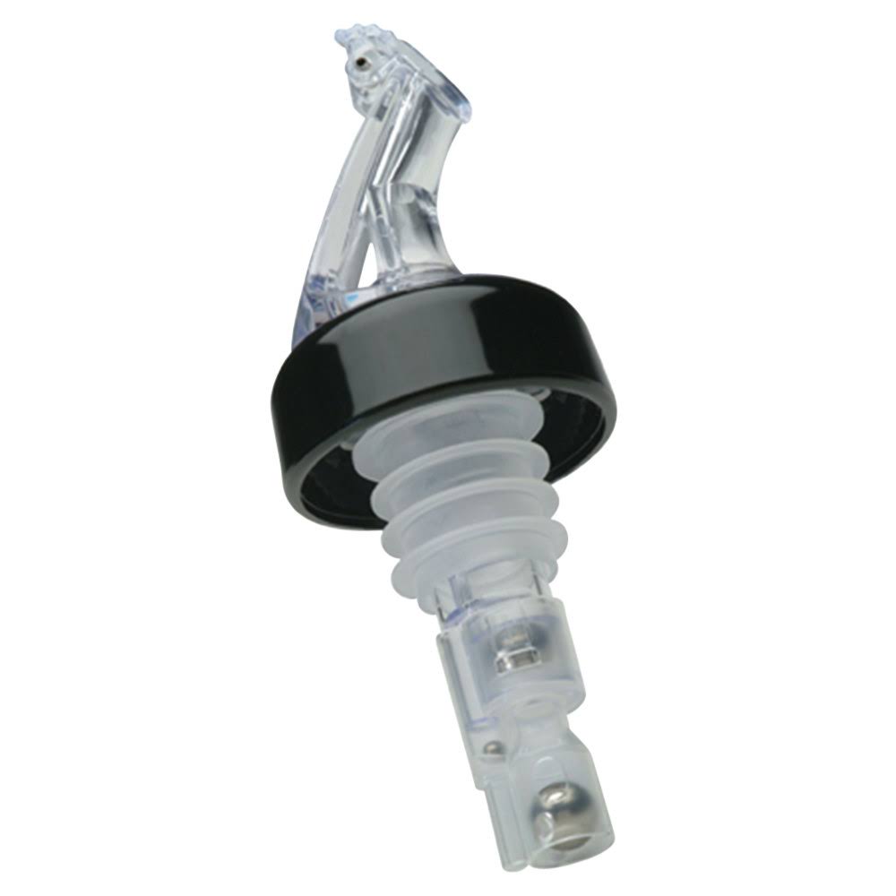 1 oz. Crystal Clear Measured Liquor Pourer with Collar and Fliptop - 12/Pack D14413