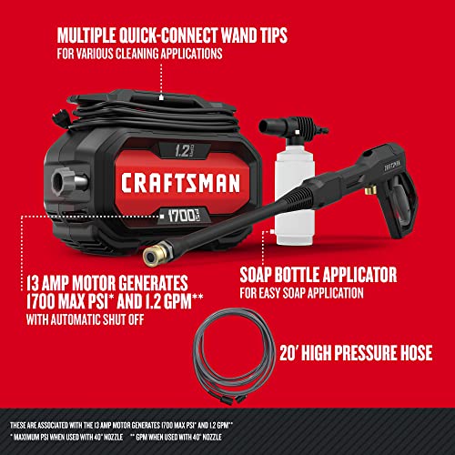 Electric Pressure Washer, Cold Water, 2100-PSI, 1.2 GPM, Corded F147