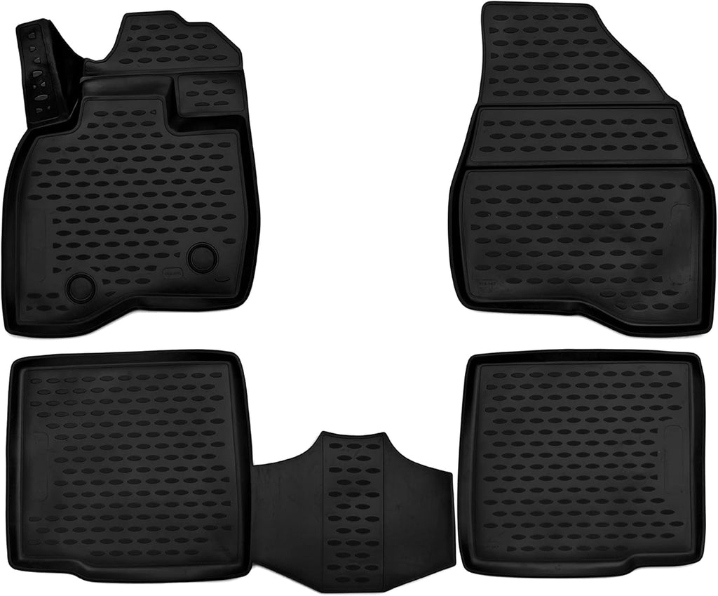 Black 3 Row Floor Mats Liner Set X129
