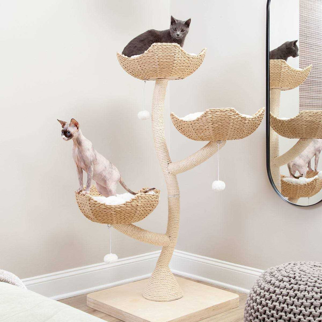 Modern Cat Tree Elevated Tower K140