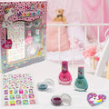 80PCS Scented Nail Polish, Pink and Blue Glitter, Unicorn Nail Stickers, Nail File, Non-Toxic Nail Art Kit B293