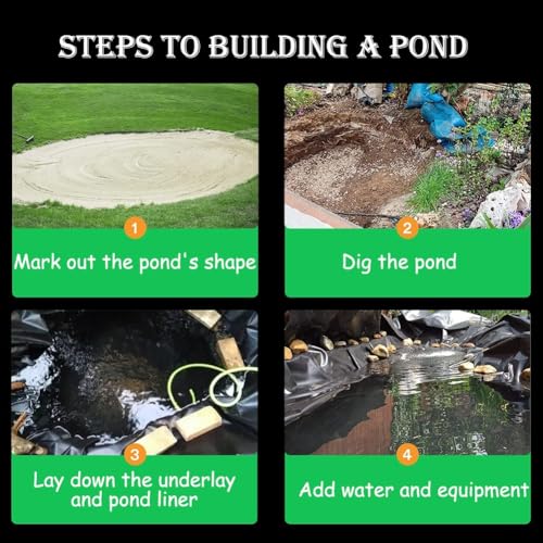Black 20 Mil HDPE Pond Liner 10×13ft S59065
