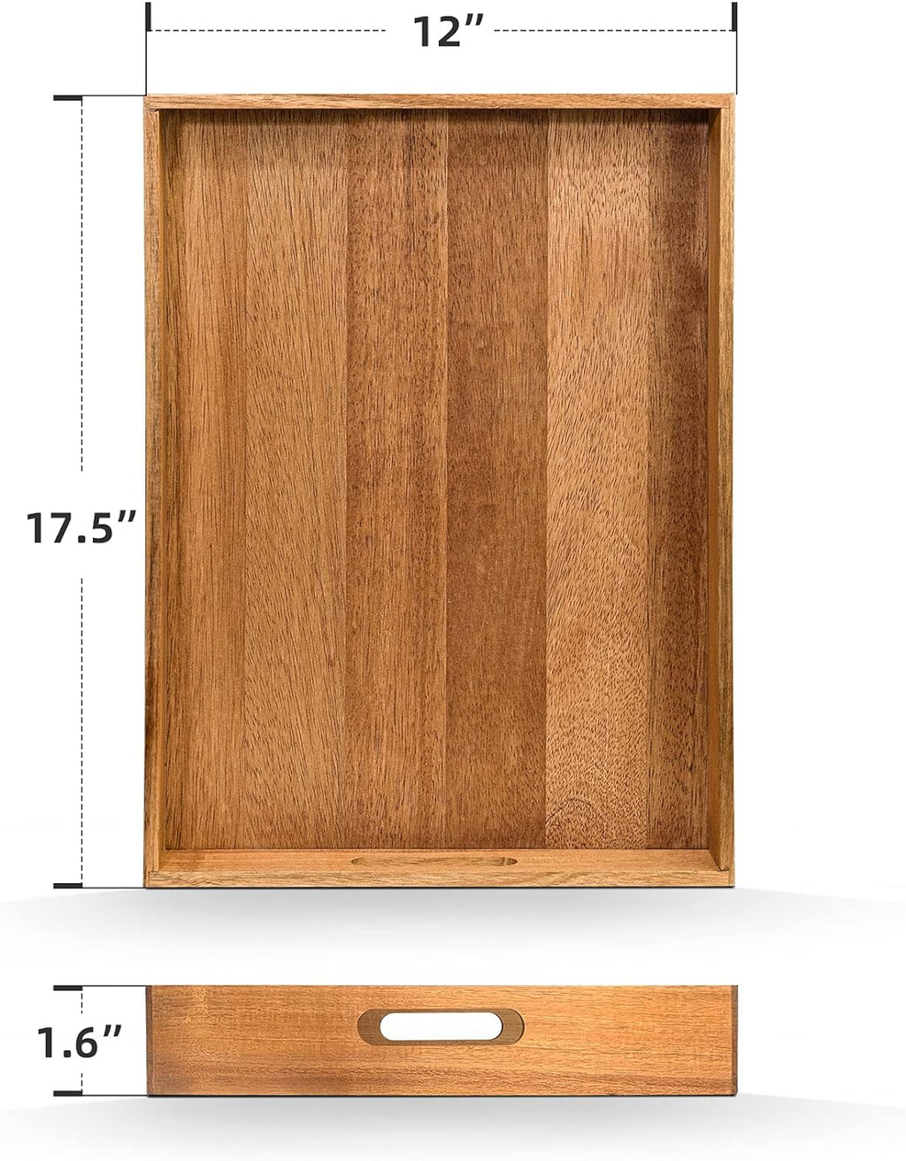 Acacia Wood Serving Tray with Handles 17 Inches X445520