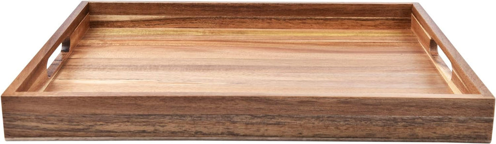 Acacia Wood Serving Tray with Handles 17 Inches X445520