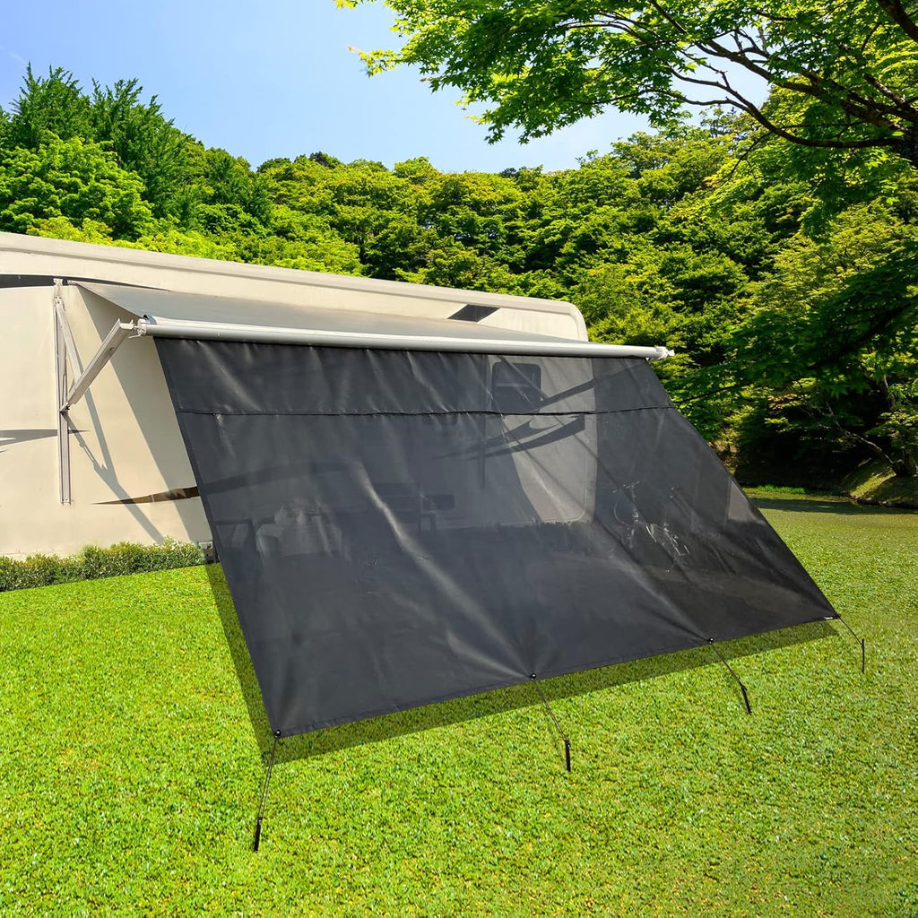 RV Awning Shade Screen with Zipper 8'X16'3'' J236156