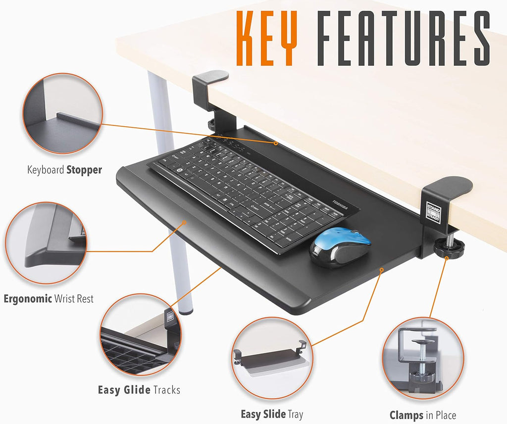 Small Clamp On Keyboard Tray, 20 x 11.75'' X9888
