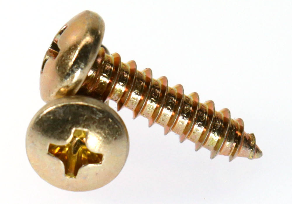 #8-18 x 1/4 Phillips Pan Head Sheet Metal Screw Yellow Zinc Plated E36097
