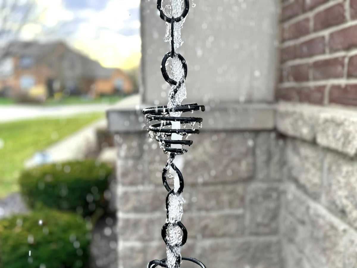 Black Metal 8.5 FT Rain Chain D810739