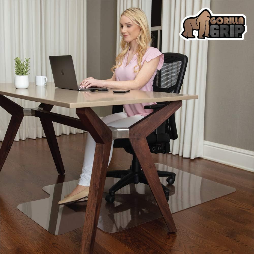 Heavy Duty Studded Desk Chair Mat with Lip 48x36 Clear W45153