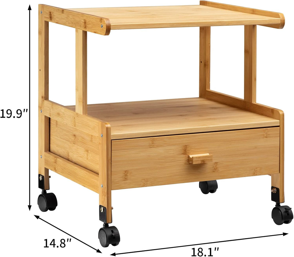 3-Tiers Mobile Printer Stand with Drawer V80983