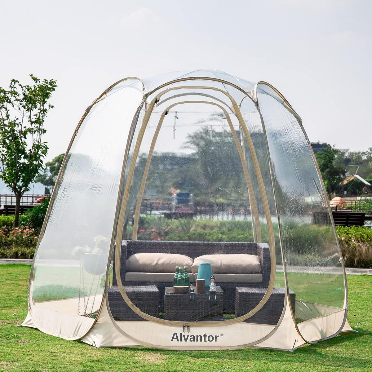 Beige 12-15 Person Pop Up Tent N583
