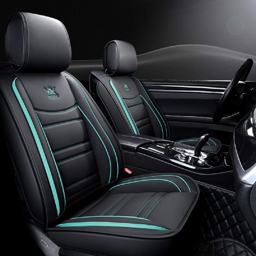 Leather Car Seat Covers 5 Seats Full Set Black Pink S580