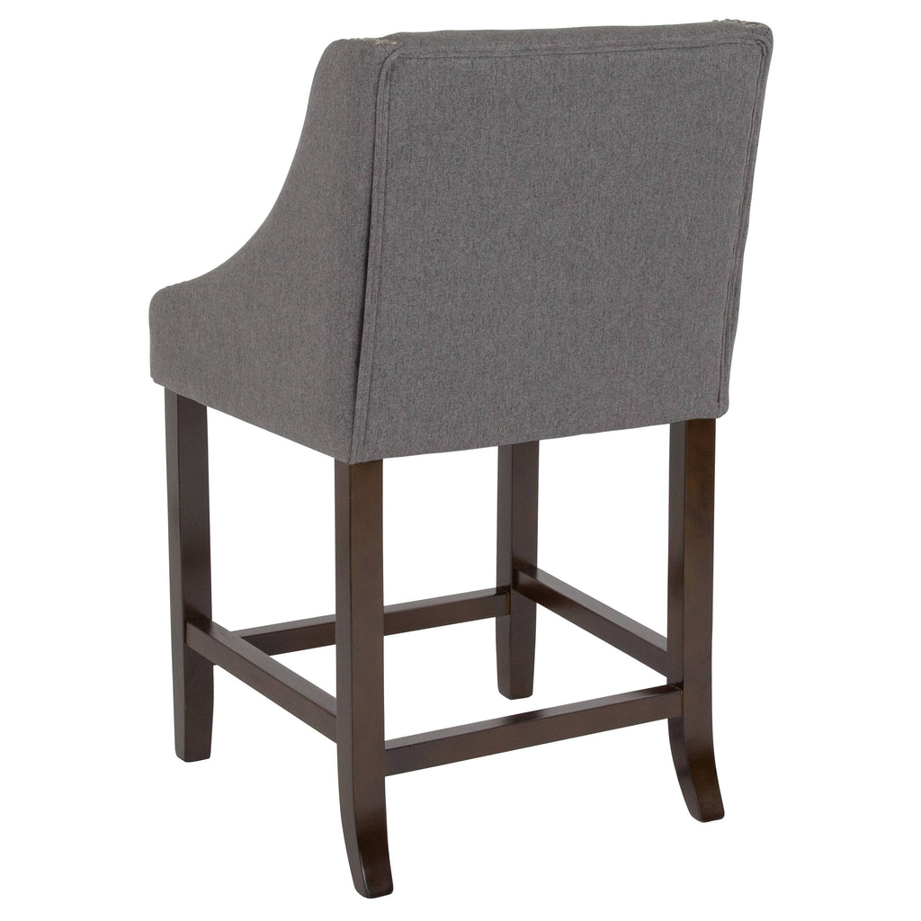 Light Grey Fabric Counter Height Stool P91934