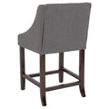 Light Grey Fabric Counter Height Stool P91934
