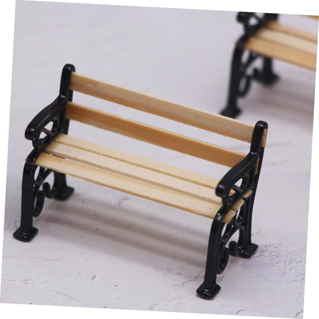 3pcs Mini Park Bench Doll Furniture Miniature Garden Decor L941