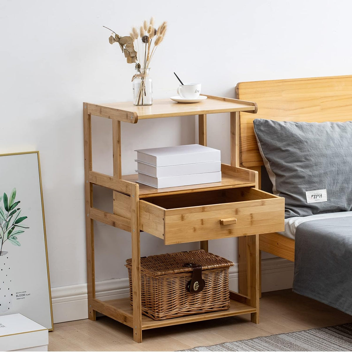 3-Tiers Mobile Printer Stand with Drawer V80983