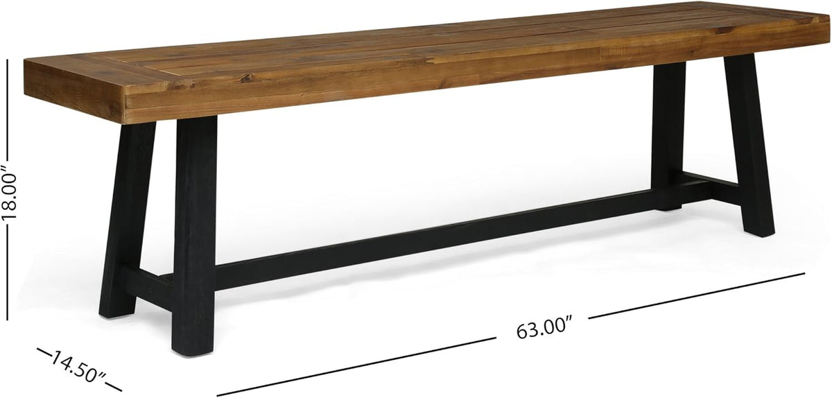 Acacia Wood Outdoor Bench M4642