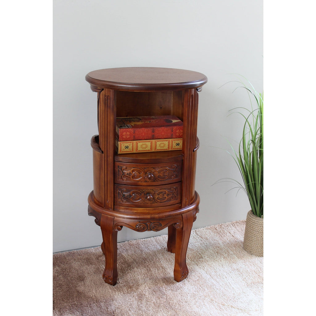 Wood Telephone Table with Two Drawers G662862